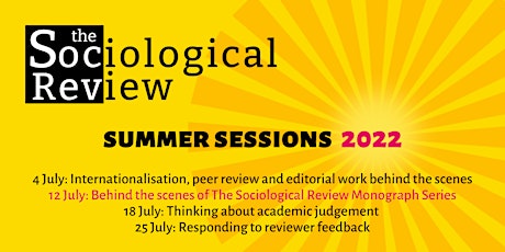 Behind the scenes of The Sociological Review Monograph Series primary image