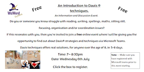 An Introduction to Davis techniques Information and Discussion Event primary image