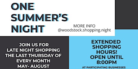 One Summer's Night - Woodstock Shopping Night tickets