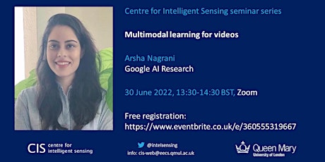 CIS seminar series - Arsha Nagrani (Google AI Research) tickets