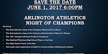 2017 Arlington Athletics Night of Champions primary image