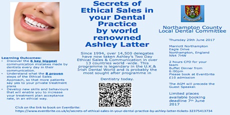 Secrets of Ethical Sales in your Dental Practice by Ashley Latter primary image