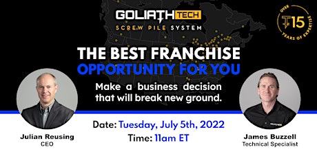 Copy of GoliathTech: The Best Franchise Opportunity For You! tickets
