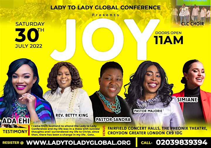 LADY TO LADY GLOBAL CONFERENCE  - THEME: "JOY" image