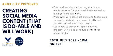 Creating Social Media Content (that is do-able and will work) tickets