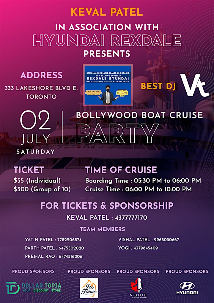 Bollywood Boat Cruise Party image