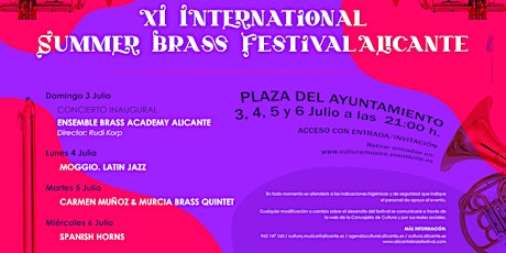 XI Summer Brass Festival Alicante. ENSEMBLE BRASS ACADEMY ALICANTE entradas