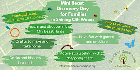 Mini Beast Discovery Day for Families in Shining Cliff Woods tickets