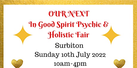 In Good Spirit Psychic & Holistic Fair! - Surbiton - Sunday 10th July 2022 tickets
