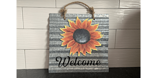 Sunflower Welcome Sign Paint & Sip Art Class Dolce Wadsworth