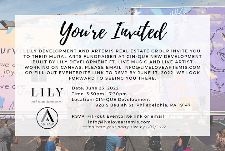 Mural Arts Fundraiser Hosted by Artemis Real Estate & Lily Development image