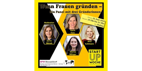 Wenn Frauen gründen - Ein Panel mit drei Gründerinnen (Startup-Woche DUS)