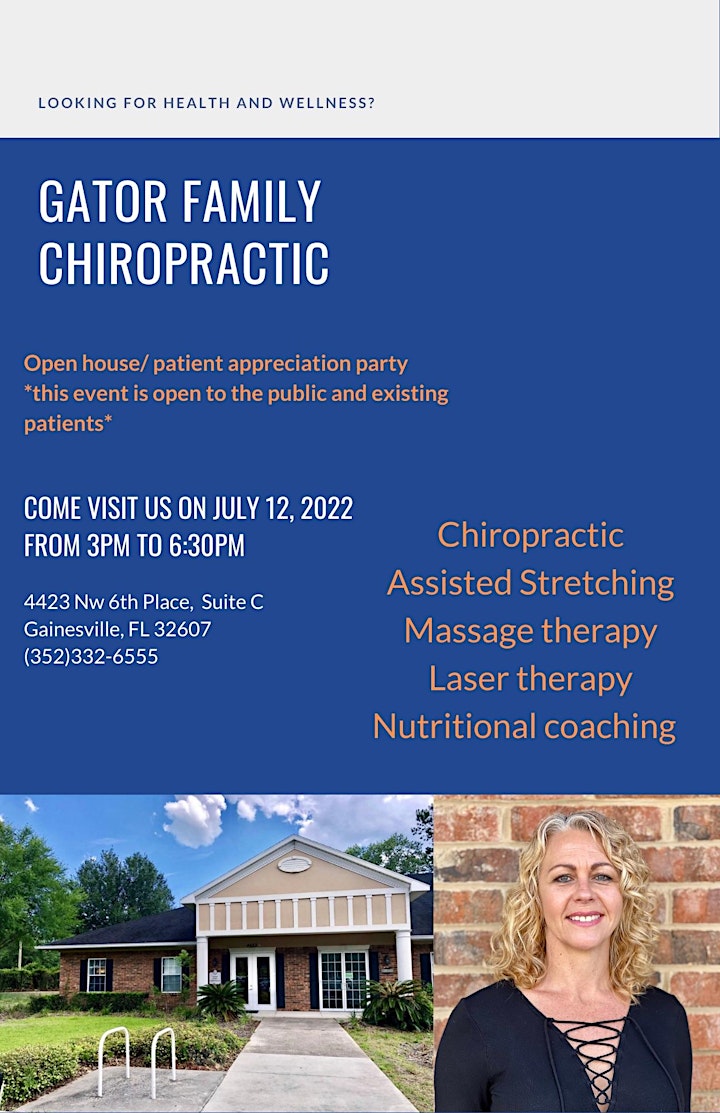 Open House for Gator Family chiropractic; see our health & wellness tools! image