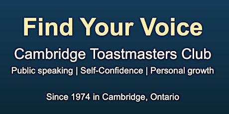 Build your public speaking and leadership skills at Cambridge Toastmasters! biglietti