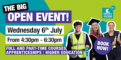 Redcar and Cleveland College - The Big Open Event tickets