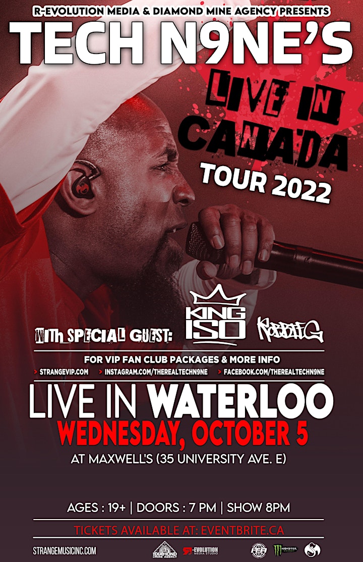 Tech N9ne Live in Waterloo October 5th at Maxwell's image