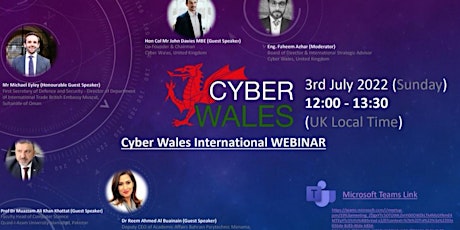 Cyber Wales Cluster Webinar in the Middle East - 3 July 2022 tickets