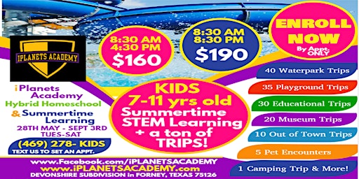 SUMMER CAMP-Children 7-11 Years Field Trip: Picnic/Skateboarding/Park