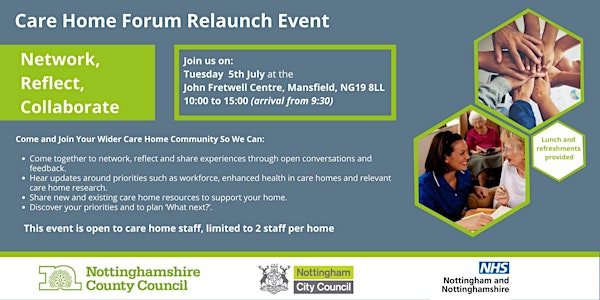 Care Home Forum Relaunch Event - 05/07/22 John Fretwell Centre