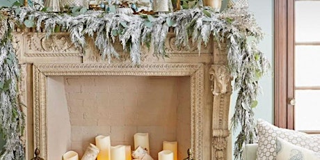 Christmas floristry wreath, garlands, table settings