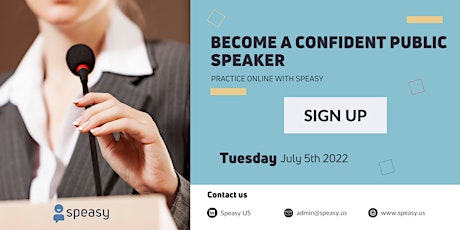 Become a confident public speaker by practicing with Speasy tickets