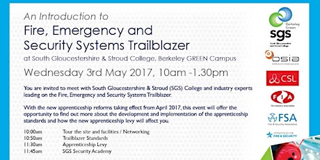 Fire, Emergency and Security Systems Trailblazer @ South Gloucestershire & Stroud College, Berkeley GREEN Campus primary image