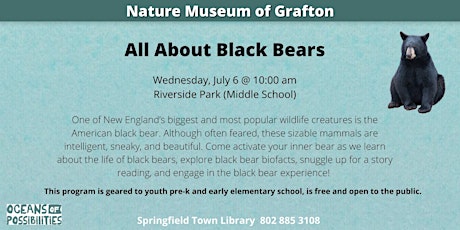 The Nature Museum of Grafton - All About Black Bears tickets