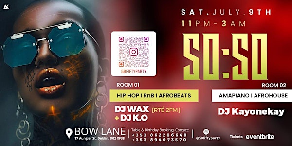 50/50 -  RnB/HipHop  at Bow Lane Social.