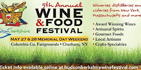The 5th Annual Hudson Berkshire Wine & Food Festival primary image