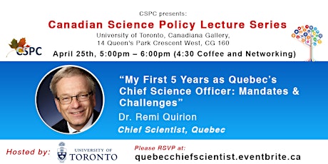 My First Five Years as Quebec's Chief Scientist: Mandates & Challenges primary image