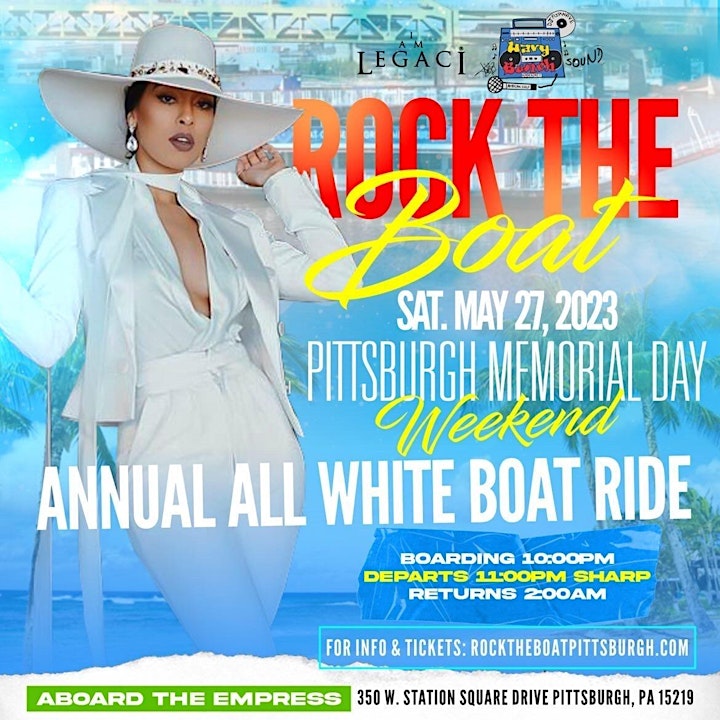 ROCK THE BOAT PITTSBURGH 2023 MEMORIAL DAY WEEKEND ALL WHITE BOAT PARTY image