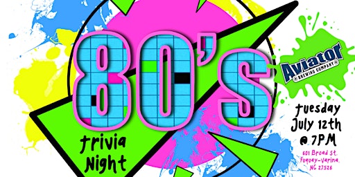 80's Pop Culture Trivia at Aviator Pizza & Beer Shop