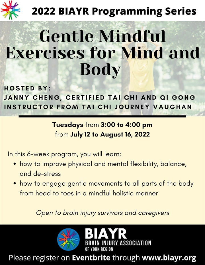 Gentle Mindful Exercises for Mind and Body - 2022 BIAYR Programming Series image