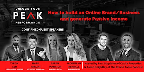 How To Build An Online Brand/Business and Generate Passive Income tickets