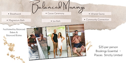 'Balanced Morning' - Breathwork, Ice Bath, Sauna & Cacao Group Therapy