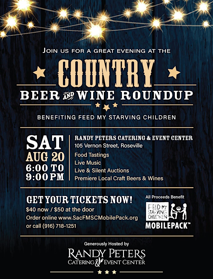Country Beer & Wine Roundup, A Fundraiser For Feed My Starving Children image