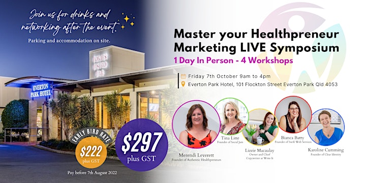 Master your Healthpreneur Marketing LIVE Symposium (In Person) image