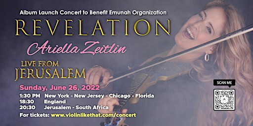 Ariella Zeitlin - Album Launch Concert to benefit Emunah Jerusalem
