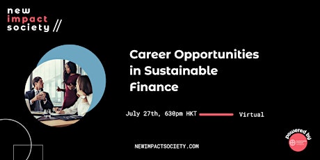 Career Opportunities in Sustainable Finance tickets
