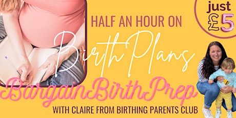 Bargain Birth Prep: Half an hour on... BIRTH PLANS! tickets