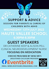 ADHD Parent/ Carers Support group meeting - Haute Vallee School tickets
