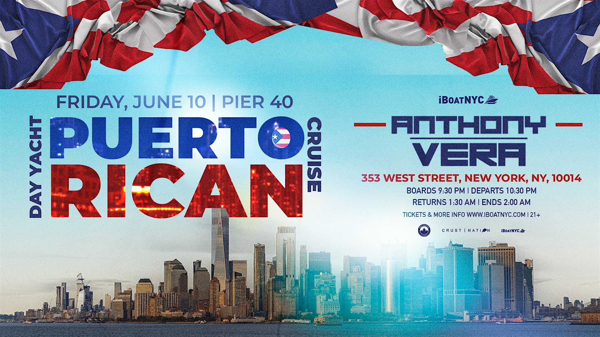 PUERTO RICAN DAY  LATIN  BOAT PARTY | INFINITY EXPERIENCE PARTY &amp; TOUR