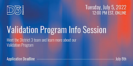 Fall 2022 Validation Program Info Session primary image