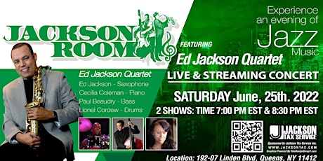 Ed Jackson Quartet Live & Streaming Concert- June 25, 2022 tickets