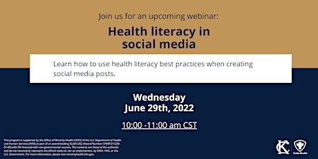 Health Literacy Training #7: Health Literacy Tips in Social Media tickets