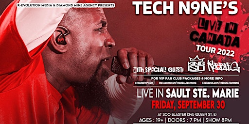 Tech N9ne Live in Sault Ste. Marie September 30th at Soo Blaster