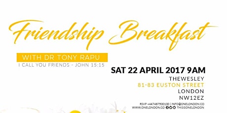 OneLondon Presents: Friendship Breakfast with Dr Tony Rapu  primary image