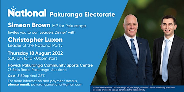 Pakuranga Electorate Dinner with Christopher Luxon