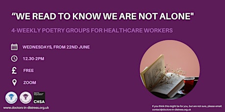 “We read to know we are not alone”: Poetry Groups for Healthcare Workers