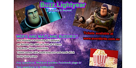 Kiddies movie afternoon -Buzz Lightyear tickets